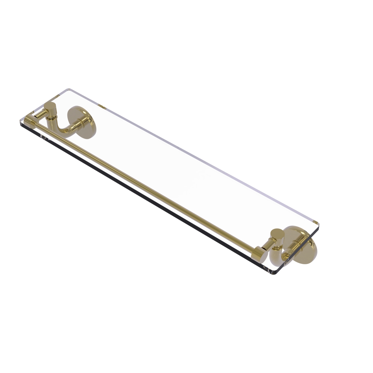 Picture of Allied Brass RM-1-22-GAL-UNL Remi Collection 22 in. Glass Vanity Shelf with Gallery Rail&#44; Unlacquered Brass