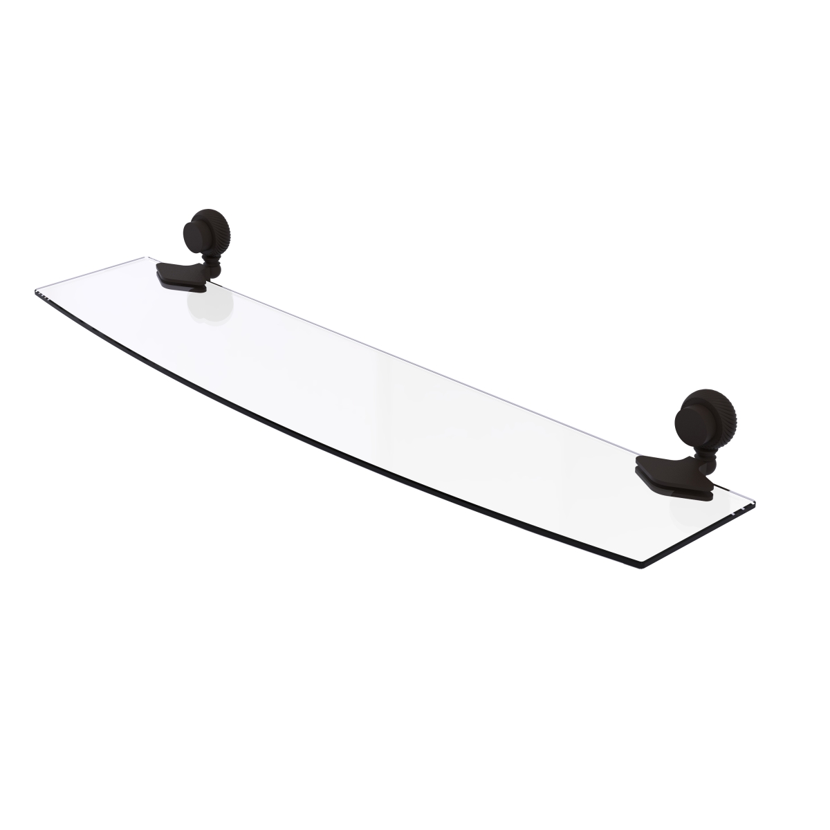 Picture of Allied Brass 433T-24-ORB Venus Collection 24 in. Glass Shelf with Twist Accents&#44; Oil Rubbed Bronze