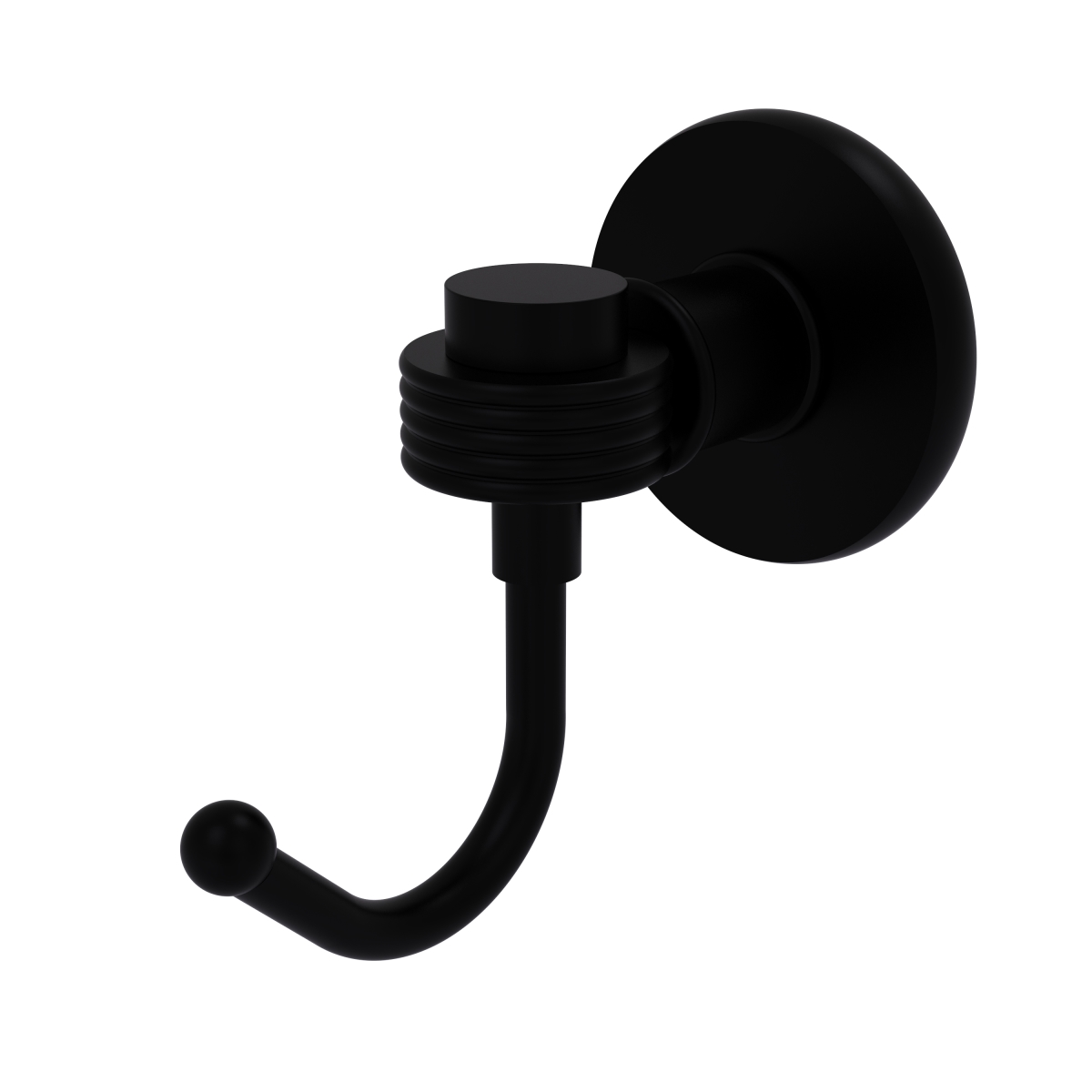 Picture of Allied Brass 2020G-BKM Continental Collection Robe Hook with Groovy Accents, Matte Black