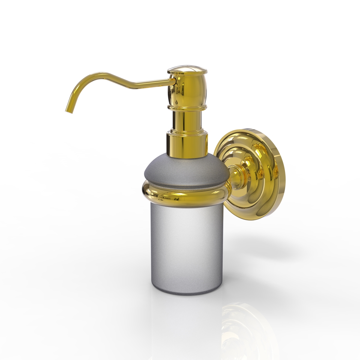 PQN-60-UNL Prestige Que First Collection Wall Mounted Soap Dispenser, Unlacquered Brass -  Allied Brass