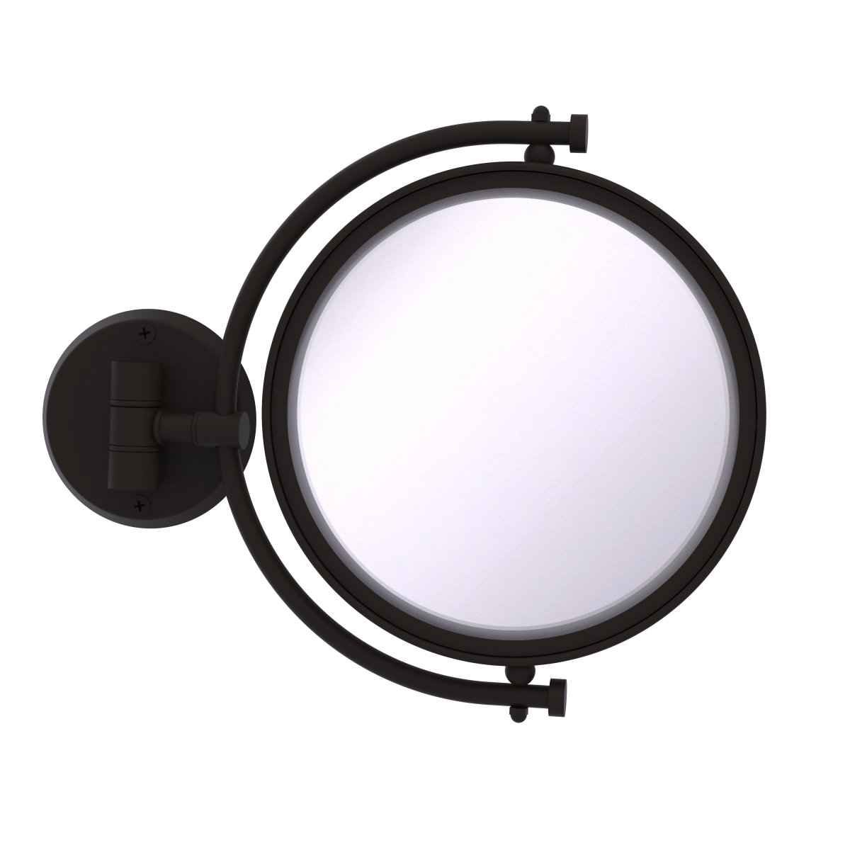 WM-4-2X-ORB Smooth Ring Style 8 in. Wall Mounted Make-Up Mirror 2X Magnification, Oil Rubbed Bronze -  Allied Brass, WM-4/2X-ORB