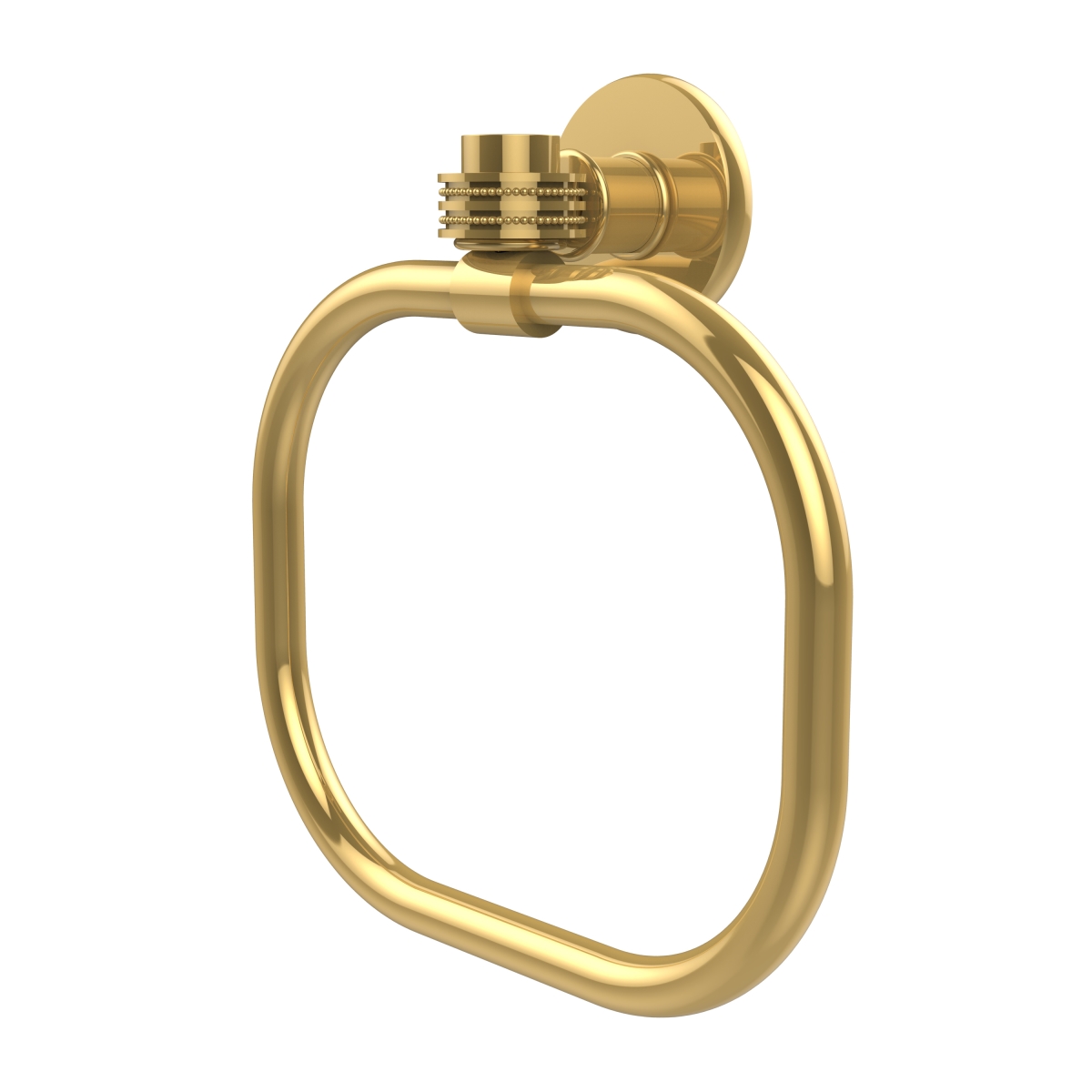 Picture of Allied Brass 2016D-UNL Continental Collection Towel Ring with Dotted Accents, Unlacquered Brass