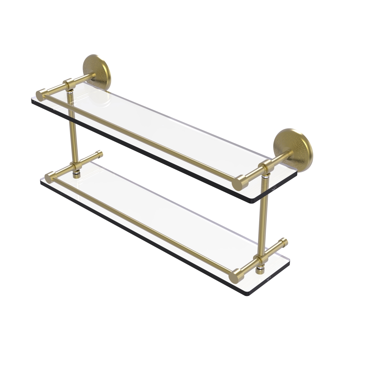 Picture of Allied Brass MC-2-22-GAL-SBR Monte Carlo 22 in. Double Glass Shelf with Gallery Rail&#44; Satin Bras