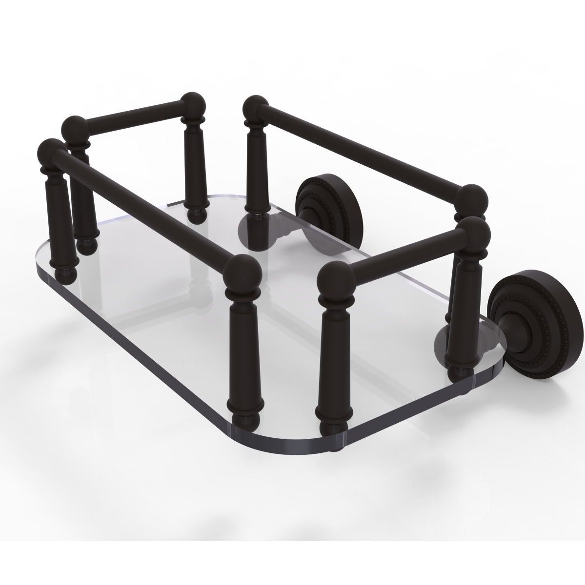 Picture of Allied Brass DT-GT-5-ORB Dottingham Collection Wall Mounted Glass Guest Towel Tray, Oil Rubbed Bronze - 10.25 x 4.8 x 8 in.