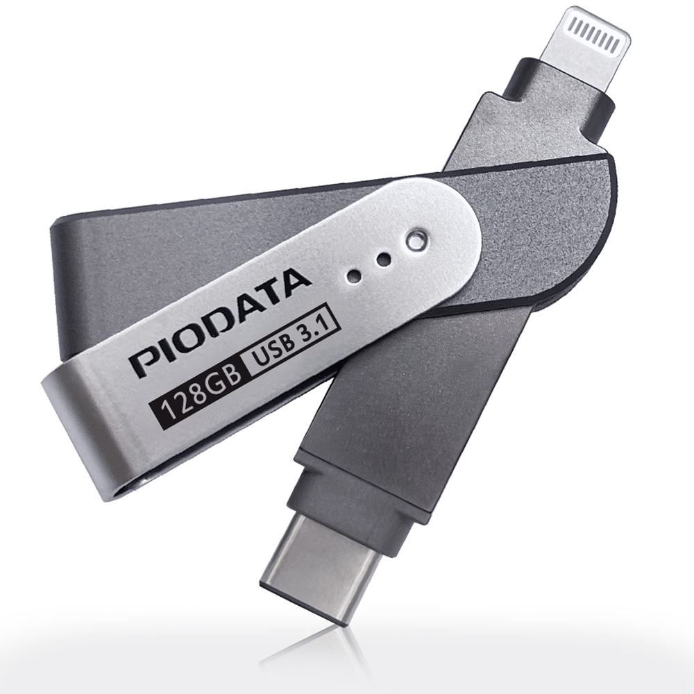IXF-128-SG-CL_1  iXflash 128GB MFi Flash Drive for iPhone/iPad, Dual USB-C & Lightning Photo Stick Backup Storage