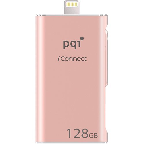 iConnect Apple MFi 128 GB Mobile Flash Drive with Lightning Connector for iPhones, iPads, iPod, Mac & PC USB 3.0 - Rose Gold