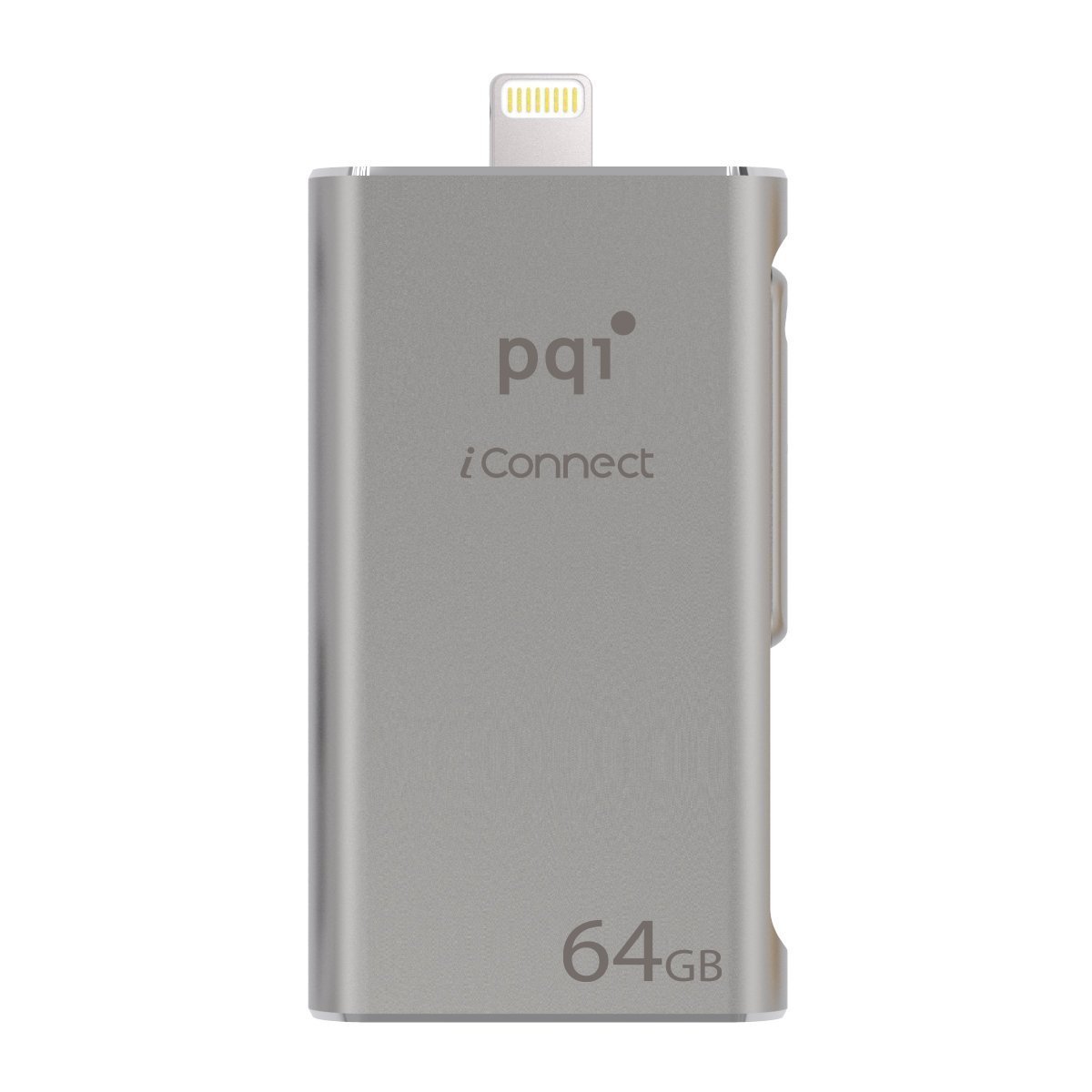 Picture of PQI 6I01-064GR2001 iConnect Apple MFi 64 GB Mobile Flash Drive with Lightning Connector for iPhones, iPads, iPod, Mac & PC USB 3.0 - Iron Gray