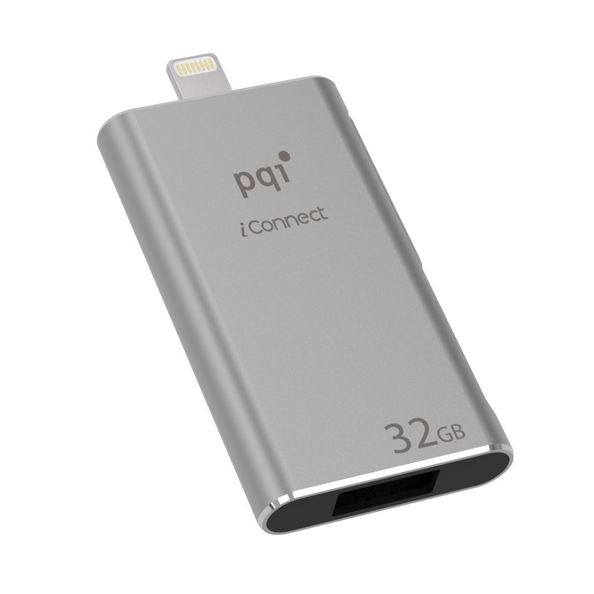 Picture of PQI 6I01-032GR2001 iConnect Apple MFi 32 GB Mobile Flash Drive with Lightning Connector for iPhones&#44; iPads&#44; iPod&#44; Mac & PC USB 3.0 - Iron Gray
