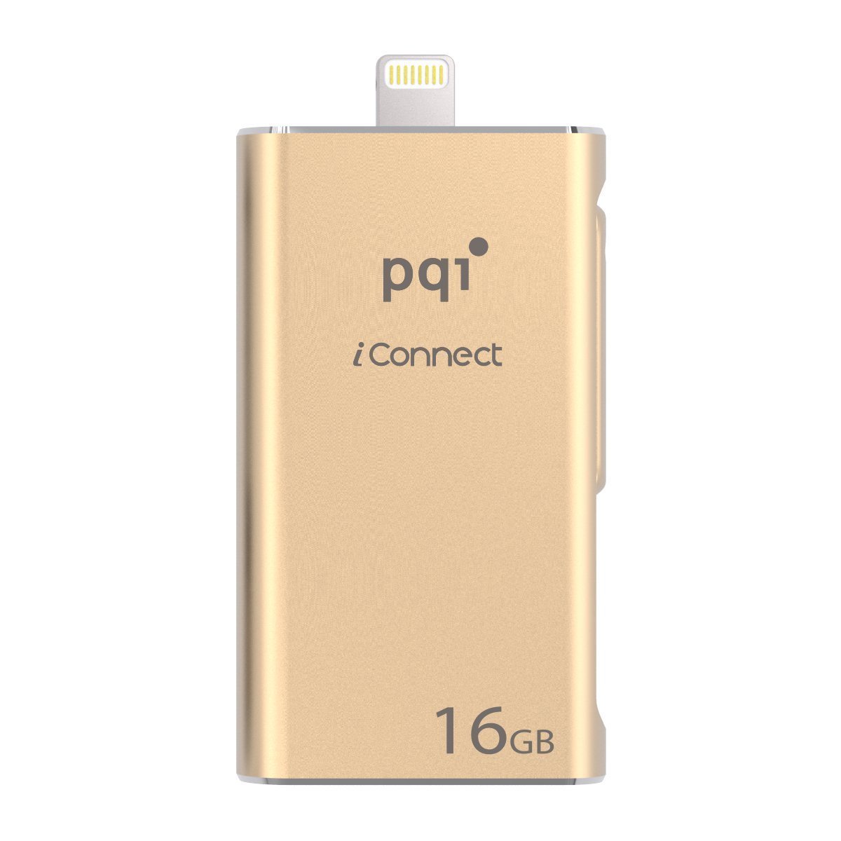 Picture of PQI 6I01-016GR3001 iConnect Apple MFi 16 GB Mobile Flash Drive with Lightning Connector for iPhones&#44; iPads&#44; iPod&#44; Mac & PC USB 3.0 - Gold