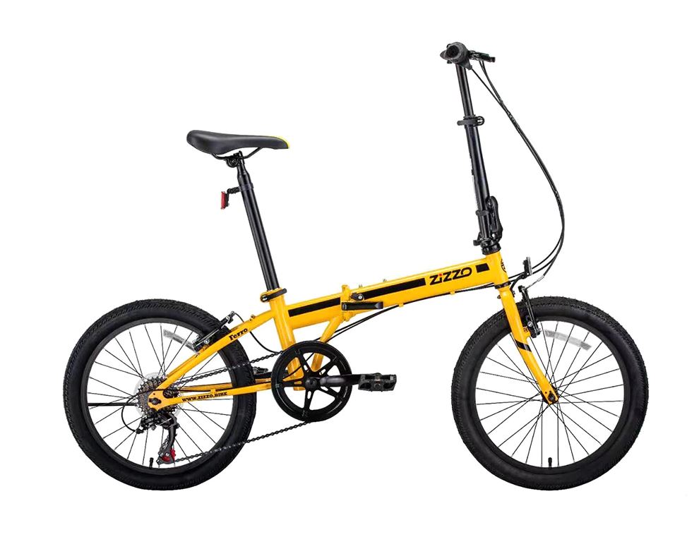 Zizzo 16064 Zizzo Ferro steel 7-speed folding bicycle - Yellow
