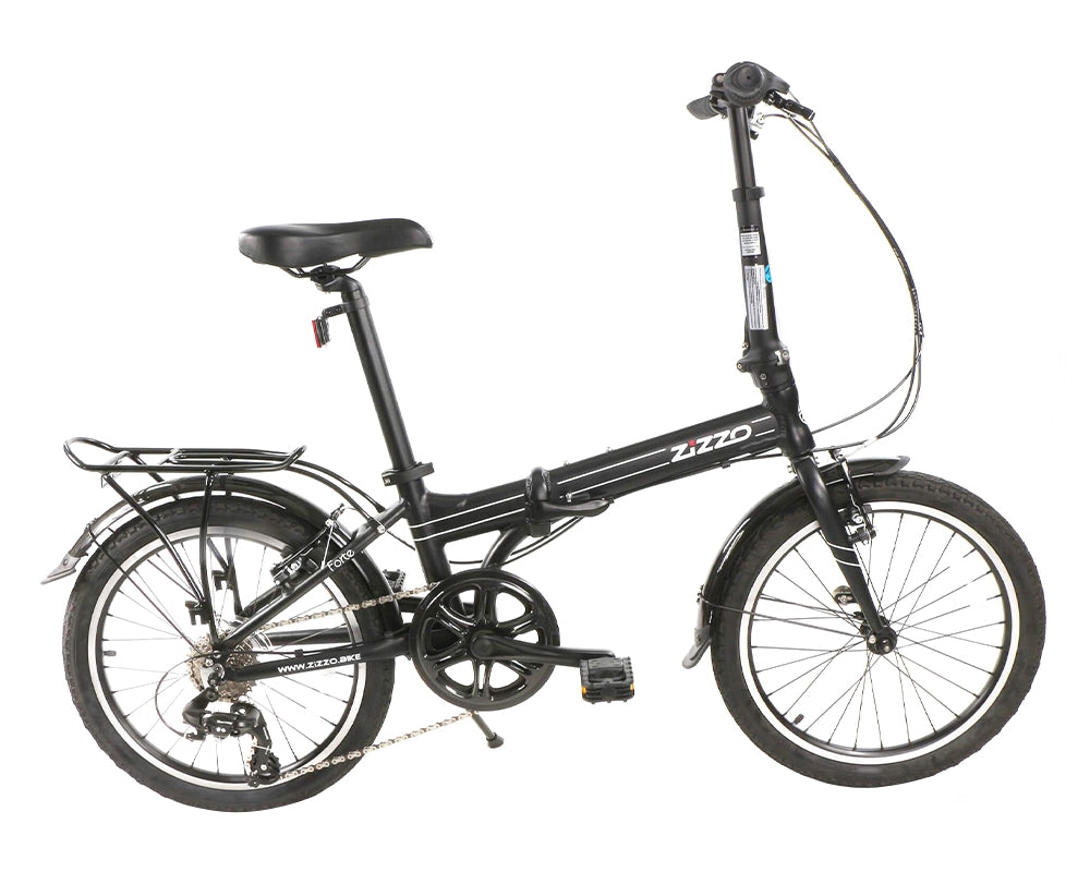 Zizzo 16053 Zizzo Forte 7-speed Heavy Duty 300 lb. max capacity Aluminum folding bicycle with rear rack and fenders