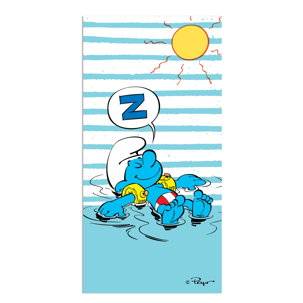 Picture of BeachTech VHBLV10048 30 x 60 in. Clumsy Smurf Sustainable Eco-Friendly Beach Towel