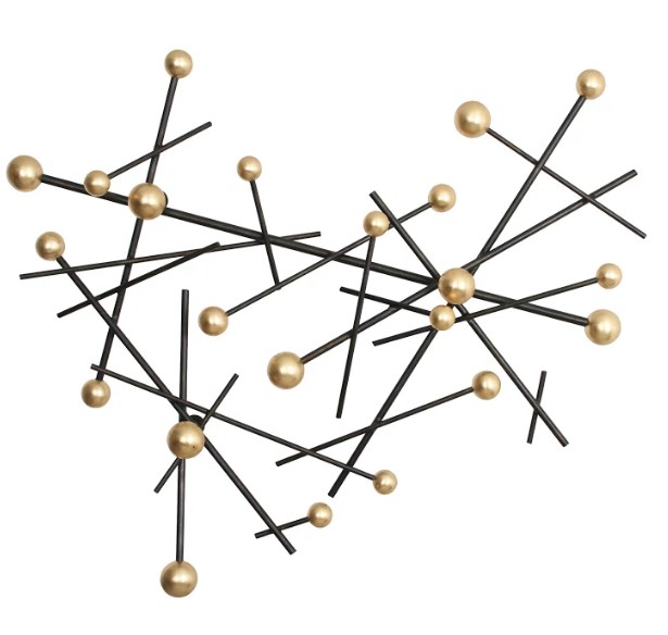 37 in. Cross Roads - Wall Fixture, Black & Gold