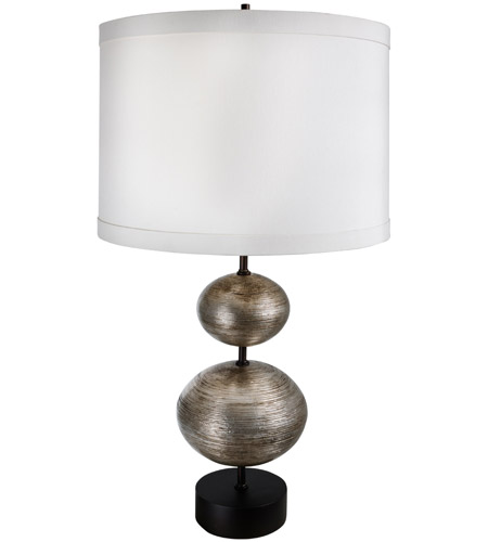 32 in. Owen 150 watt Antique Silver Leaf Table Lamp, Portable Light