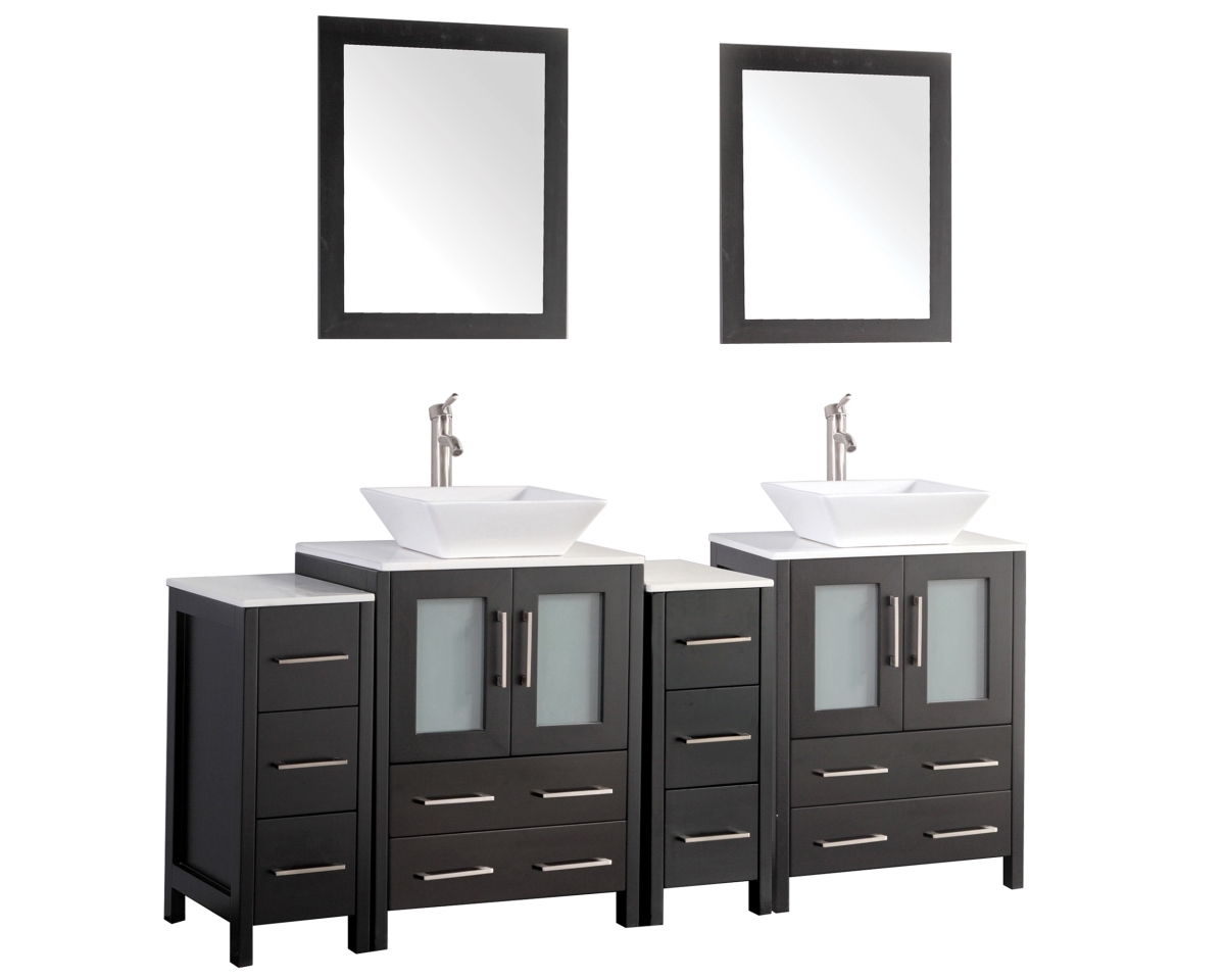 VA3124-72E 72 in. Double Sink Bathroom Vanity Set, Espresso -  Vanity Art