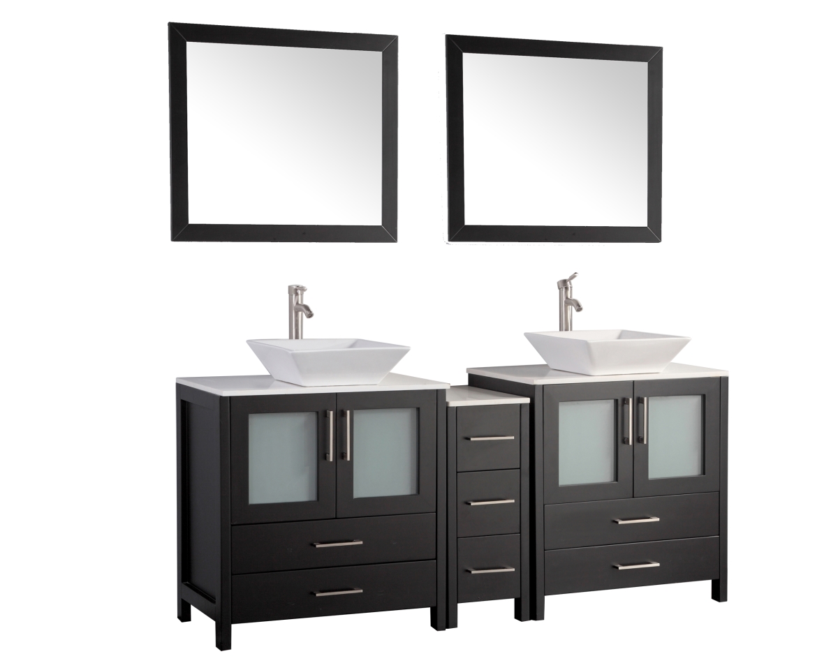 VA3130-72E 72 in. Double Sink Bathroom Vanity Set, Espresso -  Vanity Art