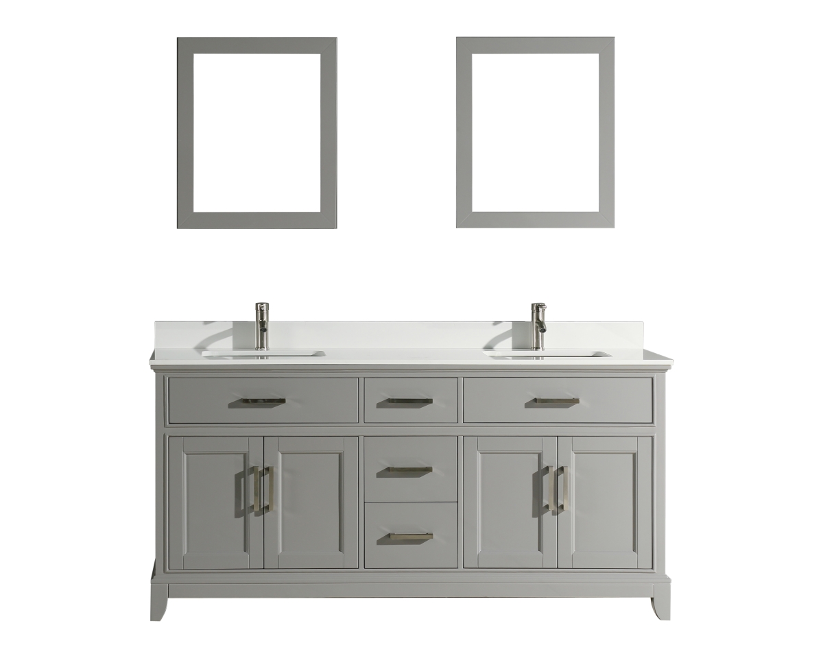 VA1072DG 72 in. Double Sink Bathroom Vanity Set, Gray -  Vanity Art