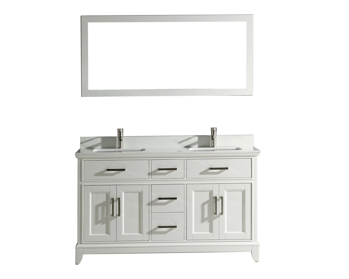 VA1060DW 60 in. Double Sink Bathroom Vanity Set, White -  Vanity Art