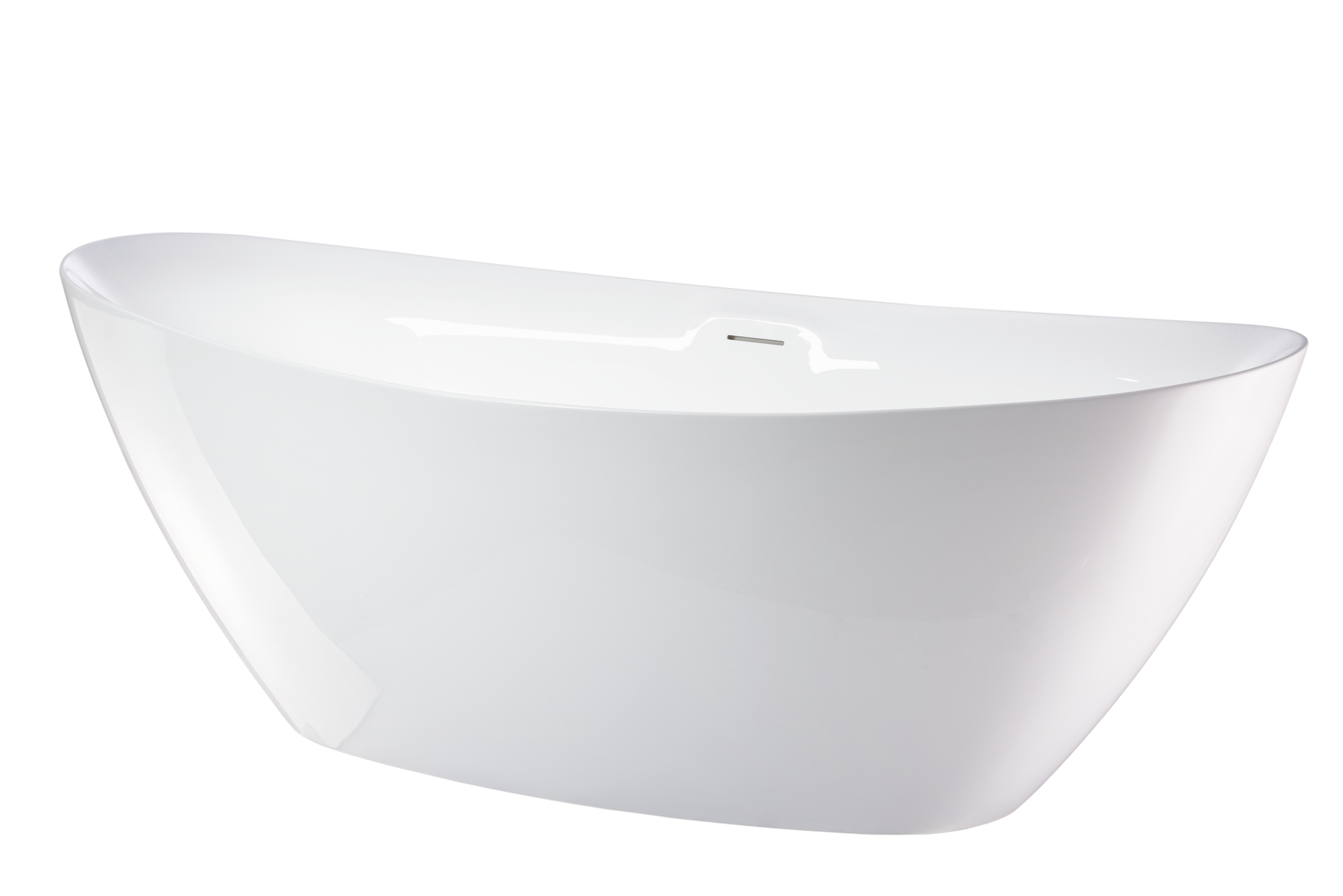 VA6807 Freestanding White Acrylic Bathtub with Polished Chrome Round Overflow & Pop-Up Drain -  70.9 x 33 x 26.4 in -  Vanity Art