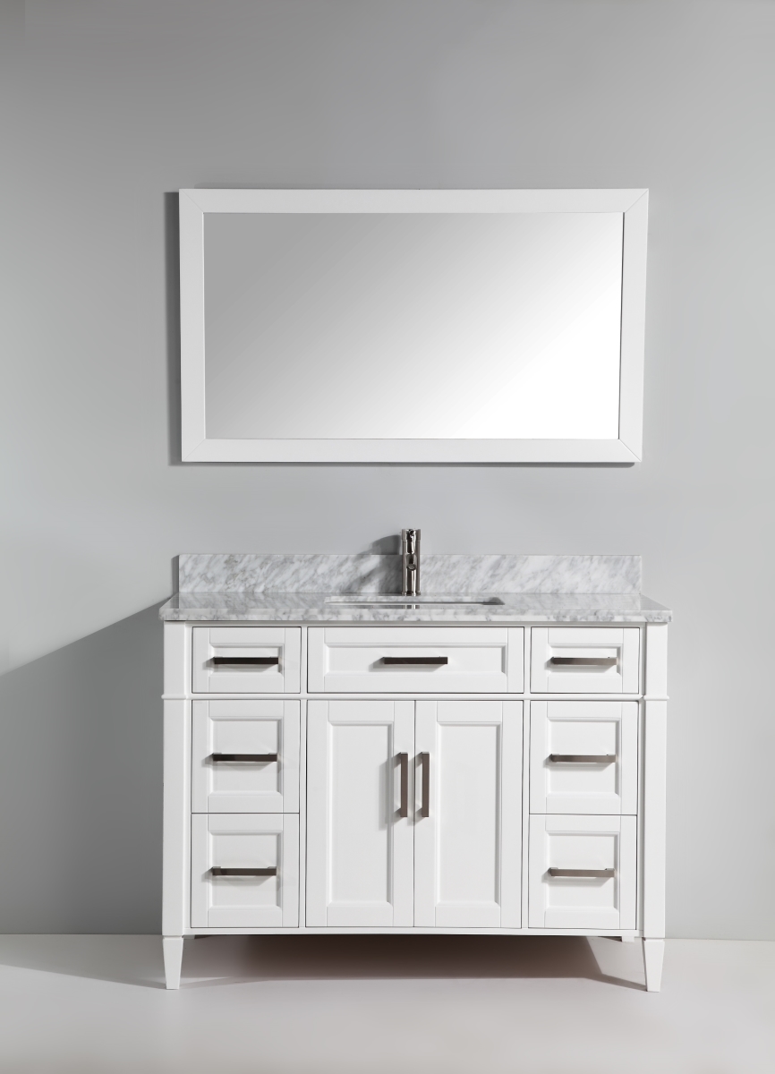 VA2048-W 48 in. Single Sink Bathroom Vanity Set, White
