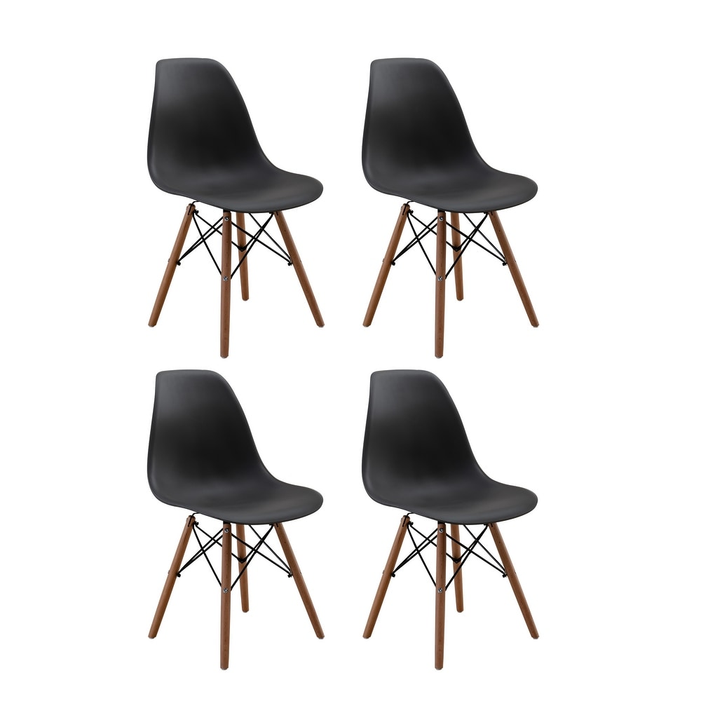 20.8 x 18.1 x 32.8 in. Modern Style Dining Chair Mid Century DSW Chair Shell Lounge Plastic Chair for Kitchen Dining Side Chairs, Gray - 4 Piece -  Vanity Art, UC-12G