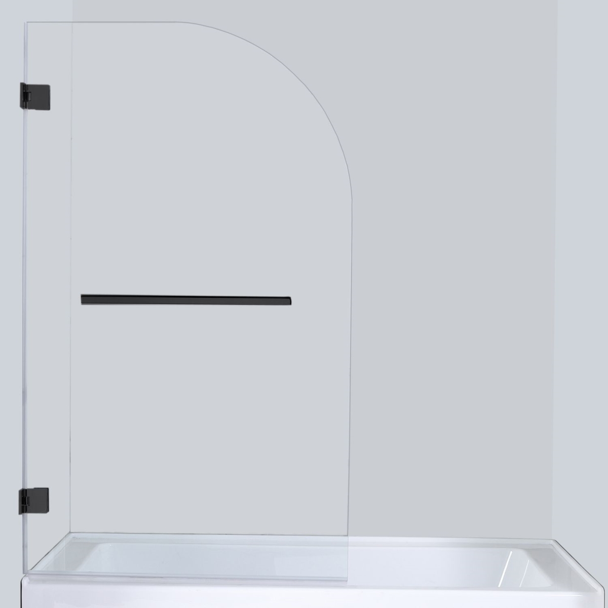 Picture of Vinnova 310134-HD-MB 58 x 34 in. Napoli Hinged Frameless Tub Door - Matt Black