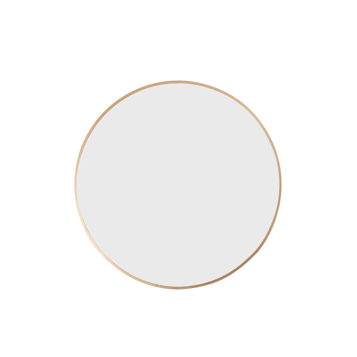 28 in. Emilia Round Bathroom & Vanity Framed Wall Mounted Mirror, Brushed Gold