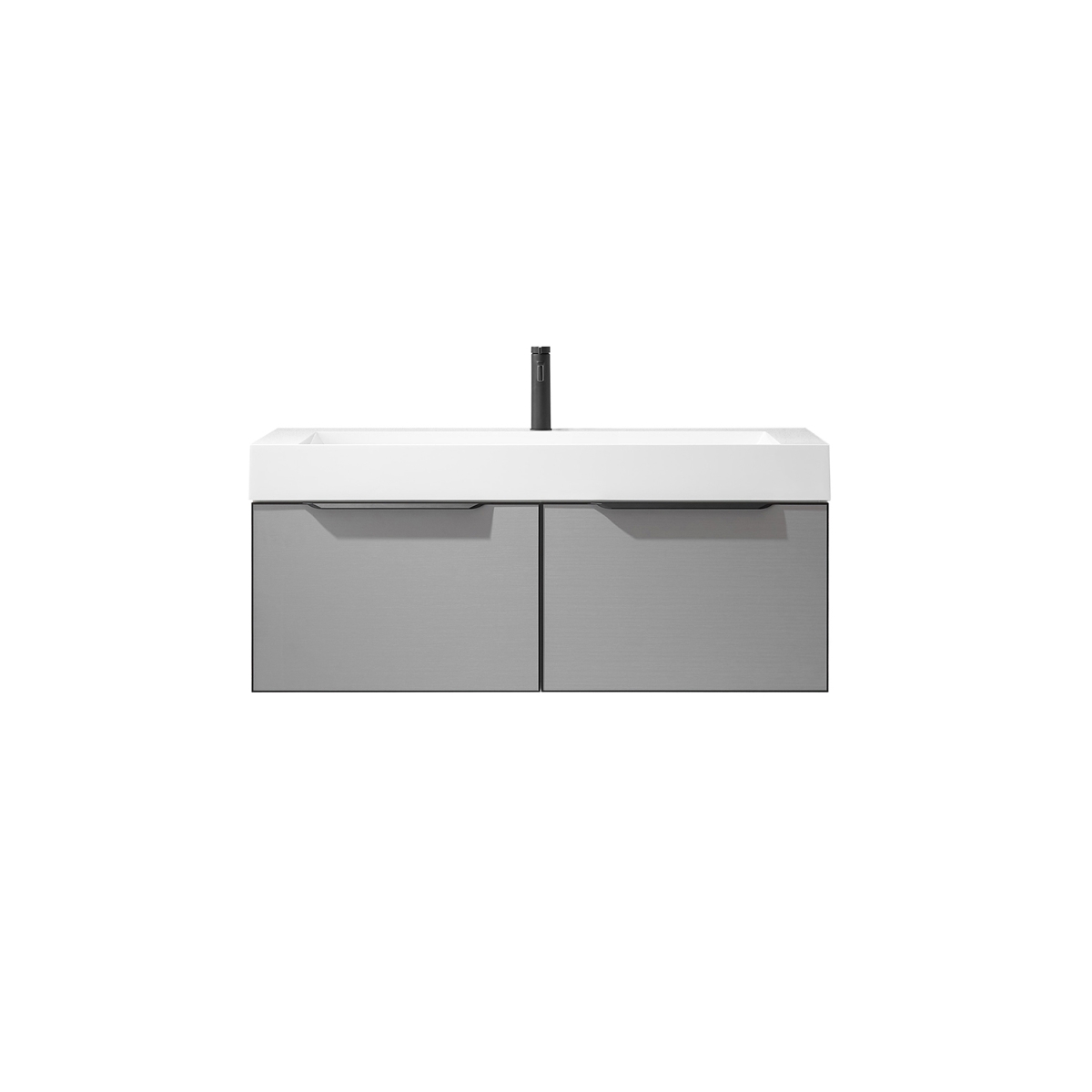 V 703448-MG-WH-NM 48 in. Vegadeo Single Sink Bathroom Vanity, Grey with White Composite Stone Sink Top -  INNOVA