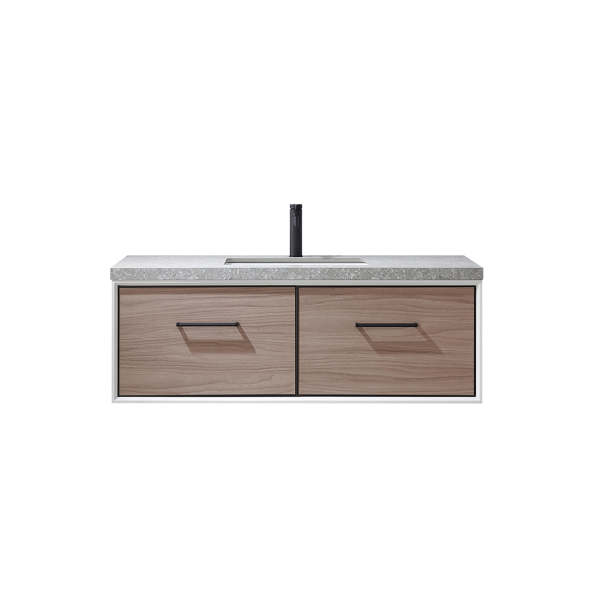 V 705348-PL-NS-NM 48 in. Caparroso Single Sink Bathroom Vanity, Light Walnut with Grey Sintered Stone Top -  INNOVA