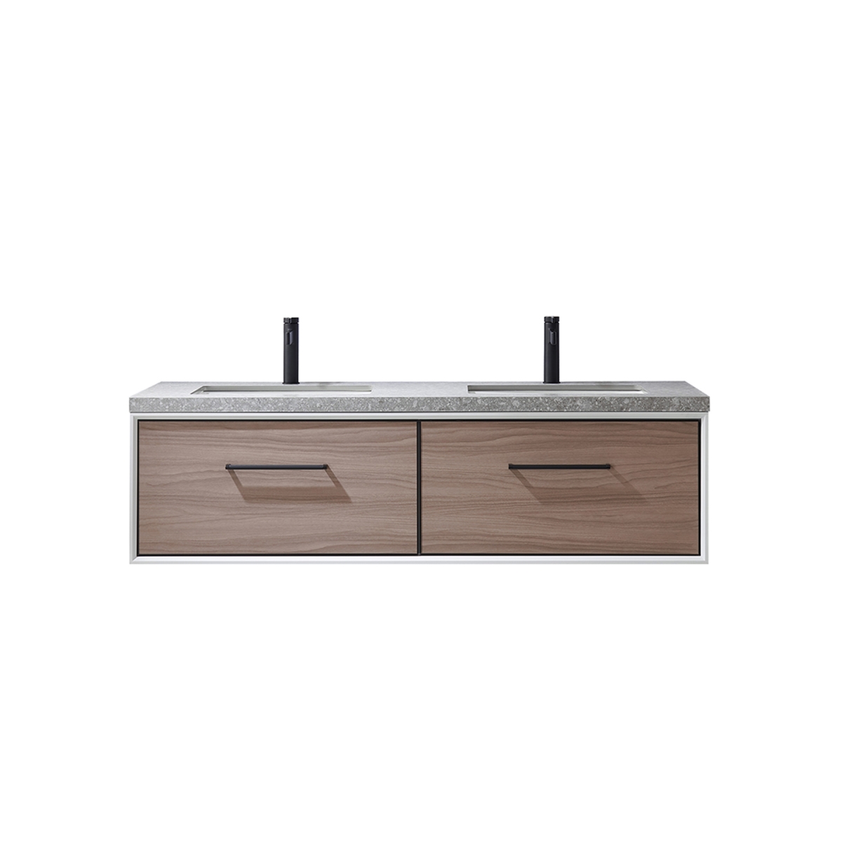 V 705360-PL-NS-NM 60 in. Caparroso Double Sink Bathroom Vanity, Light Walnut with Grey Sintered Stone Top -  INNOVA