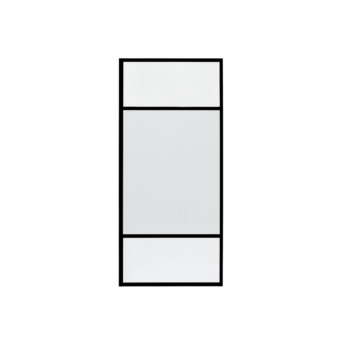 V 316034-WR-MB 34 x 74 in. Tafalla Frameless Fixed Glass Panel, Matte Black