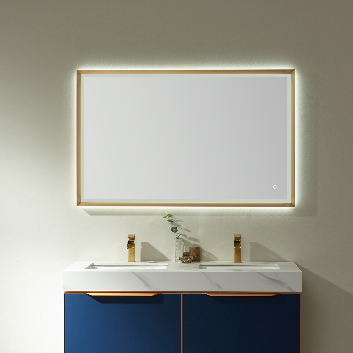 V 812048R-LED-GF 48 in. Rectangle LED Lighted Accent Bathroom & Vanity Wall Mirror -  INNOVA