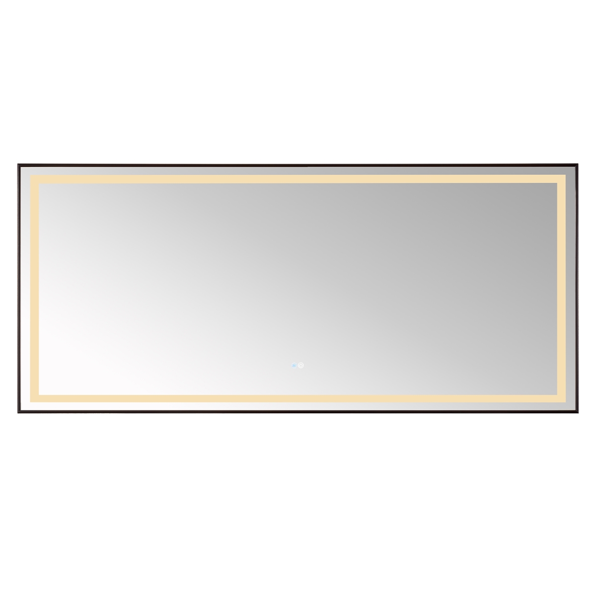 V 802572-LED-TB 72 in. Teruel Rectangular Aluminum Framed LED Wall Mount Bathroom Vanity Mirror, Black