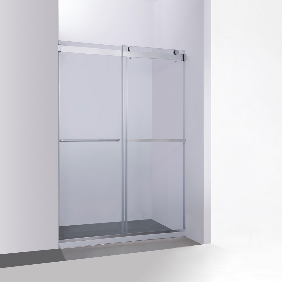 56 x 76 in. Spezia Double Sliding Frameless Shower Door, Polished Chrome -  ComfortCorrect, CO3263043