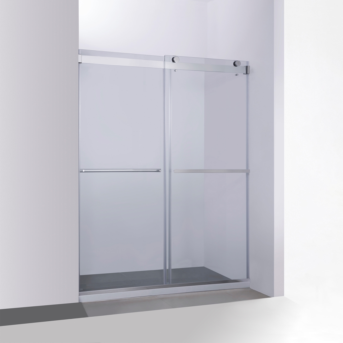 64 x 76 in. Spezia Double Sliding Frameless Shower Door, Polished Chrome -  ComfortCorrect, CO3251187