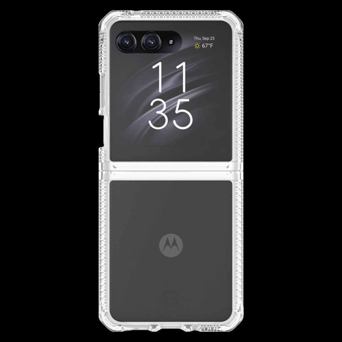 Picture of Itskins MTJU-HBMKC-TRSP Hybrid-R Case for Motorola Razr Plus - Transparent Clear