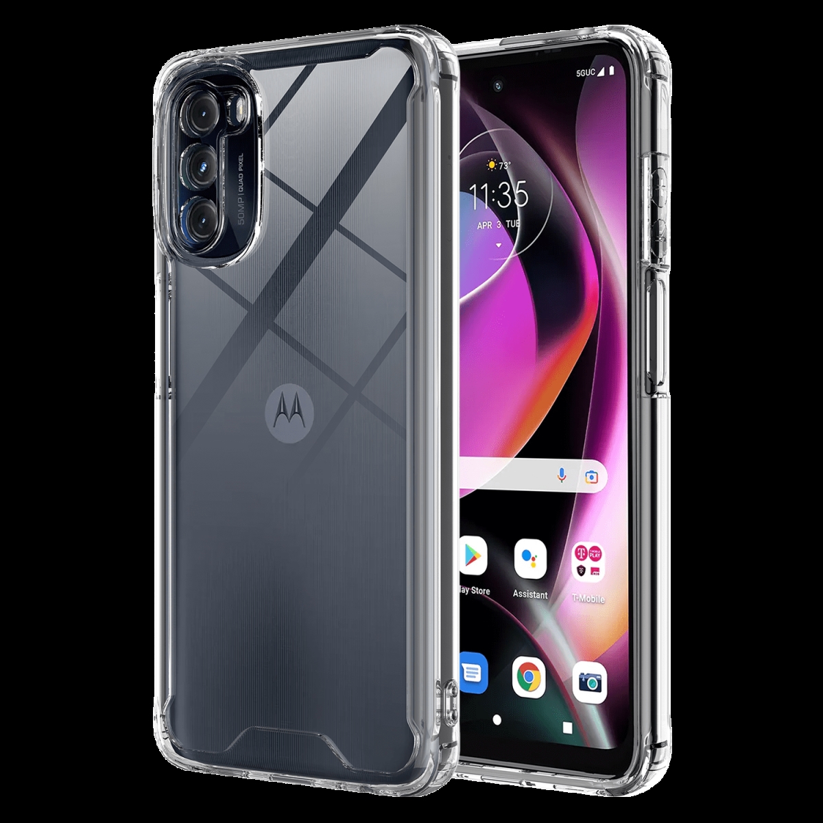 Picture of Ampd AA-MOTG5G22-TPUACRYLIC-CLR TPU & Acrylic Hard Shell Case for Motorola Moto G 5G 2022 - Clear