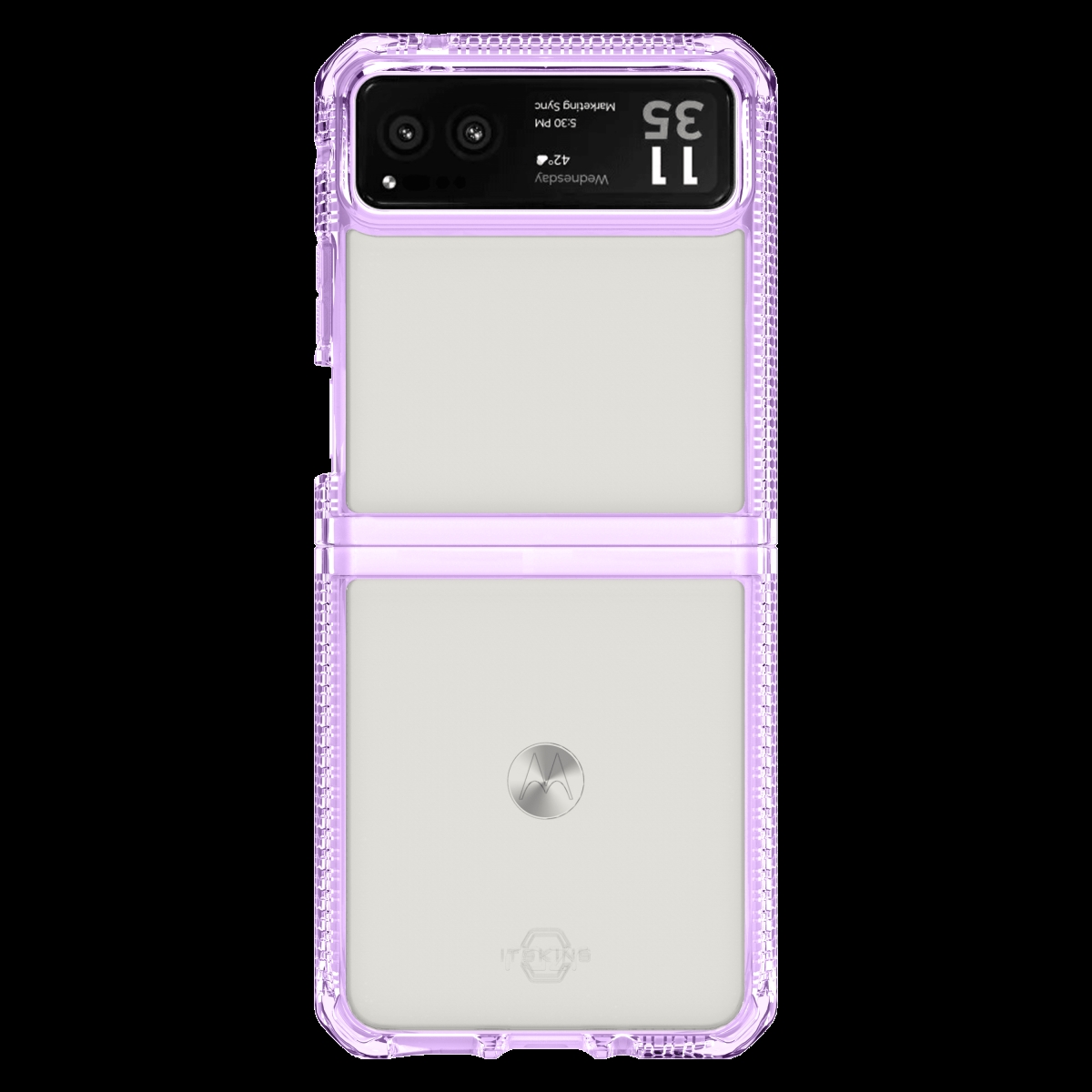 Picture of Itskins MTVE-HBMKC-LPTR Hybrid-R Clear Case for Motorola Razr 2023 - Light Purple & Transparent