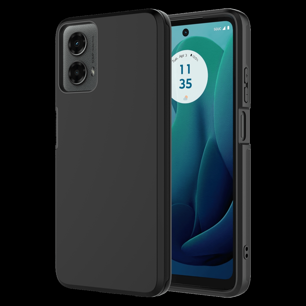 Picture of Ampd AA-G5G24-CLASSICLSIM-BLK Dual Layer Soft Touch Classic Slim Case for Motorola Moto G 5G 2024 - Black