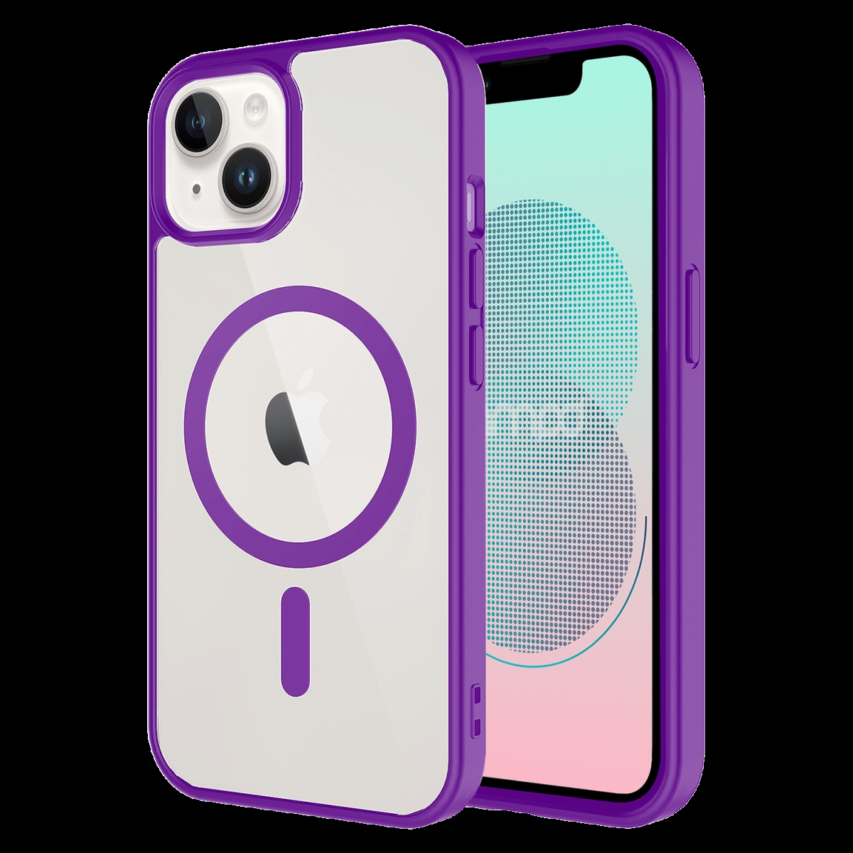 Picture of Ampd AA-IPH13-MAGBUMP-PRP TPU & Acrylic Bumper Case for Apple iPhone 13 - Purple