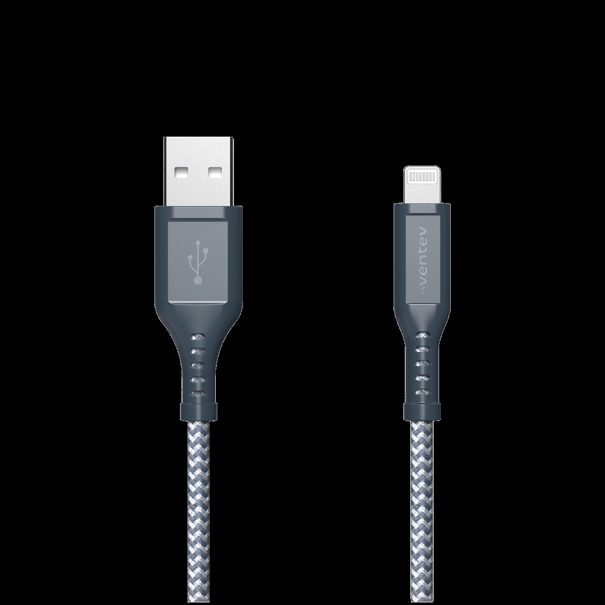 BC6-GRY262892 6 ft. High Speed USB A to Apple Lightning Braided Cable with 2x The Copper for Faster Charging - Gray