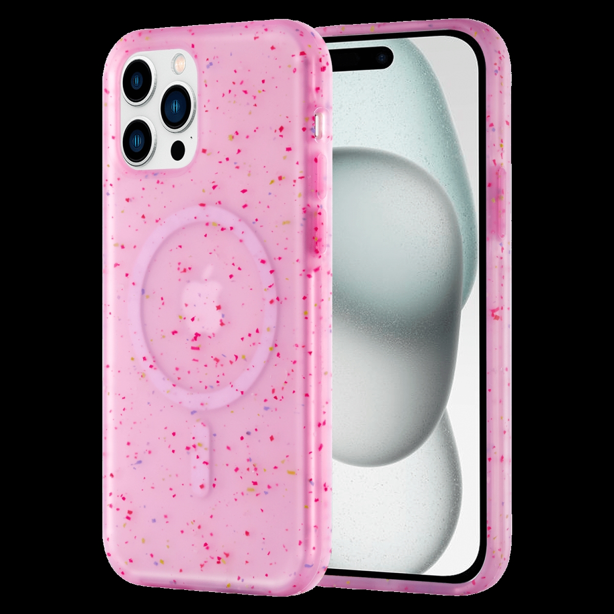 Picture of Ampd AA-IPH15PROMAX-MAG-JELLY-PURP Jelly Confetti Soft Shell Magsafe Case for Apple iPhone 15 Pro Max - Purple