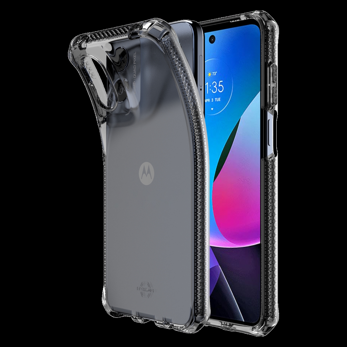 Picture of Itskins MTFG-SPECM-SMOK Spectrum-R Clear Case for Motorola Moto G Play 2024 - Smoke