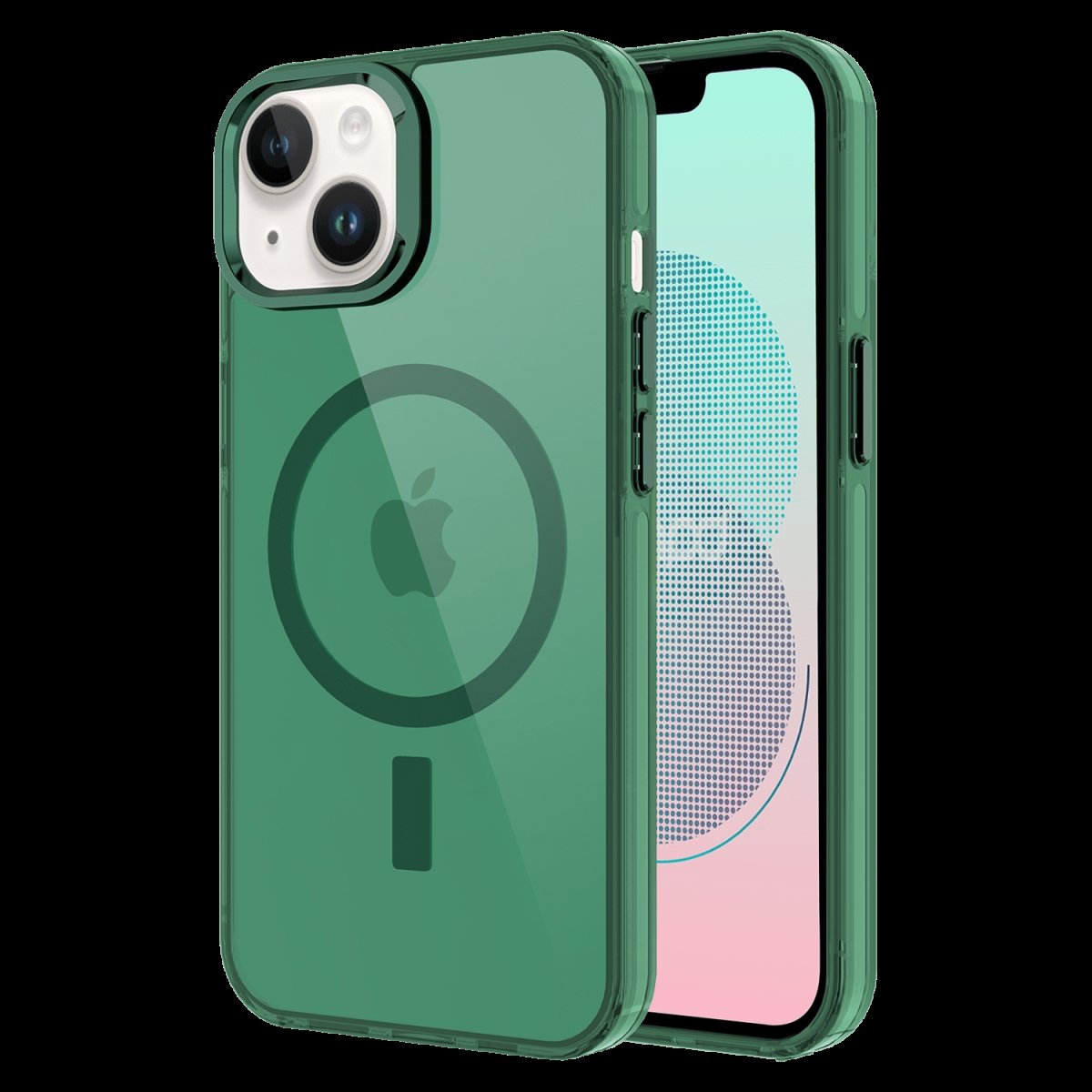 Picture of Ampd AA-IPH13-CLRPOPMAG-GRN TPU & Acrylic Drop Magsafe Case for Apple iPhone 13 - Green