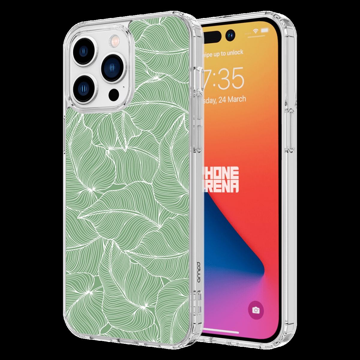 Picture of Ampd AA-IPH15PROMAX-MAGPRINT-PALM TPU & Acrylic HD Print Magsafe Case for Apple iPhone 15 Pro Max - Palm