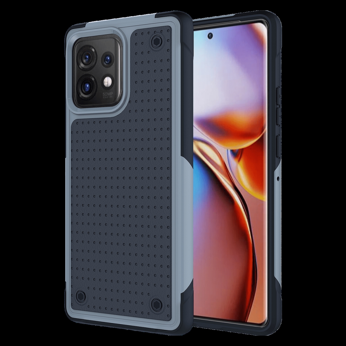 Picture of Ampd AA-EDGEPLUS23-RUGGED-GRY Dual Layer Rugged Case for Motorola Moto Edge Plus 2023 - Gray