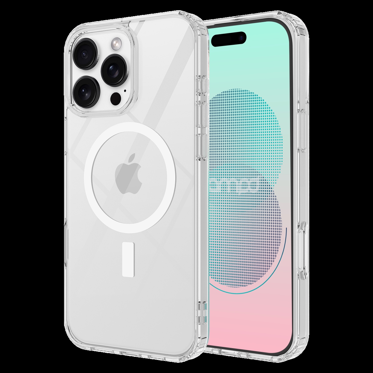 Picture of Ampd AA-IPH16PMAX-MAG-CRYSTALCLR TPU & Acrylic Crystal Magsafe Case for Apple iPhone 16 Pro Max - Clear