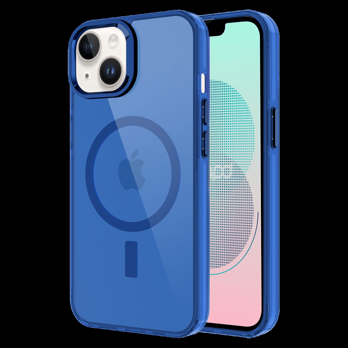 Picture of Ampd AA-IPH13-CLRPOPMAG-BLU TPU & Acrylic Drop Magsafe Case for Apple iPhone 13 - Blue