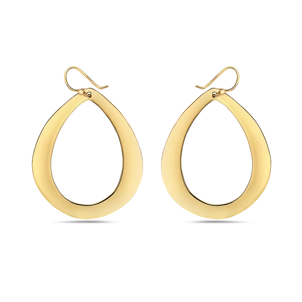 Sterling Silver Gold Plate Tear Drop Line Earring