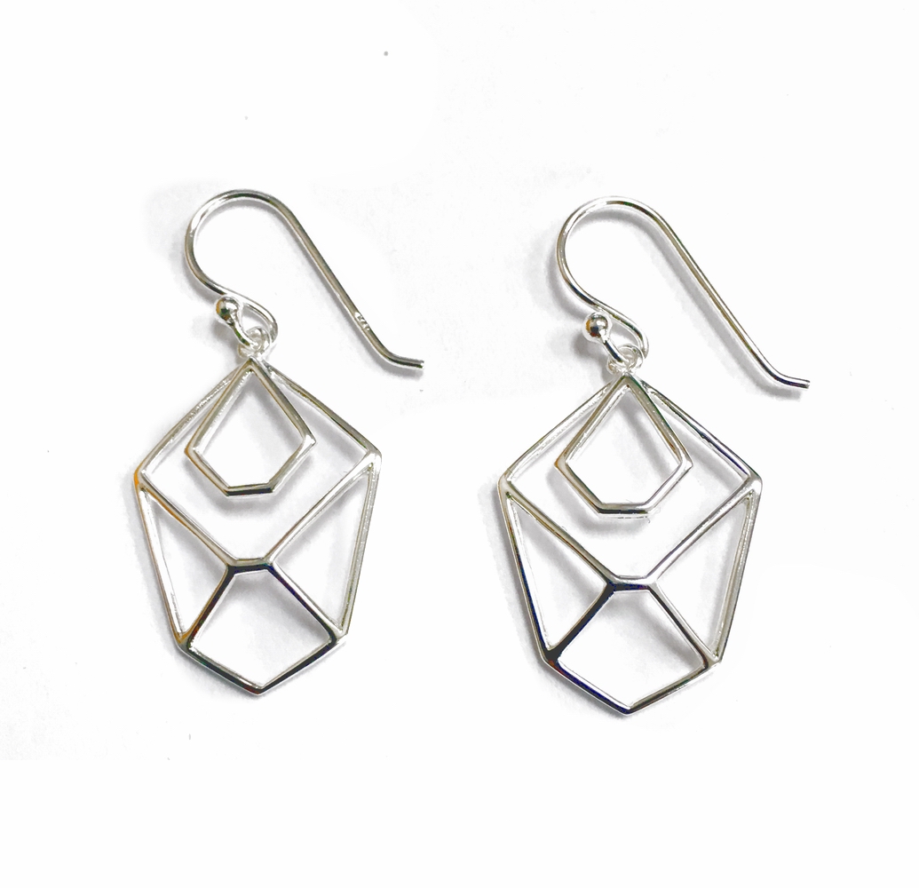 Sterling Silver Geometric Line Earring